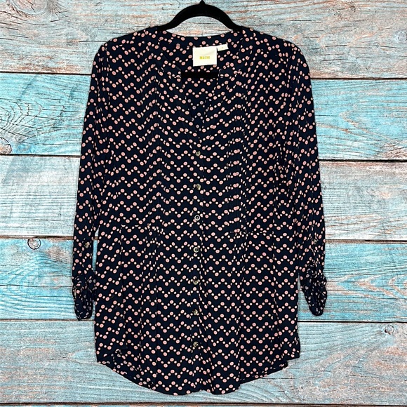 Anthropologie Maeve Button Up Shirt Medium Soft Blue - Picture 2 of 6